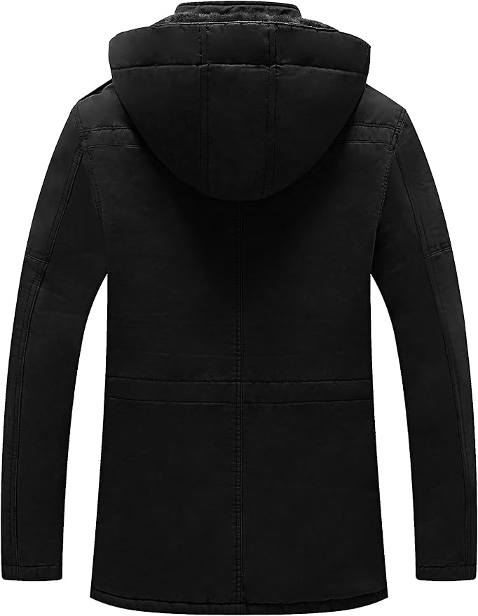WenVen Men's Winter Parka – Thick Fleece Lined Hooded Military Jacket