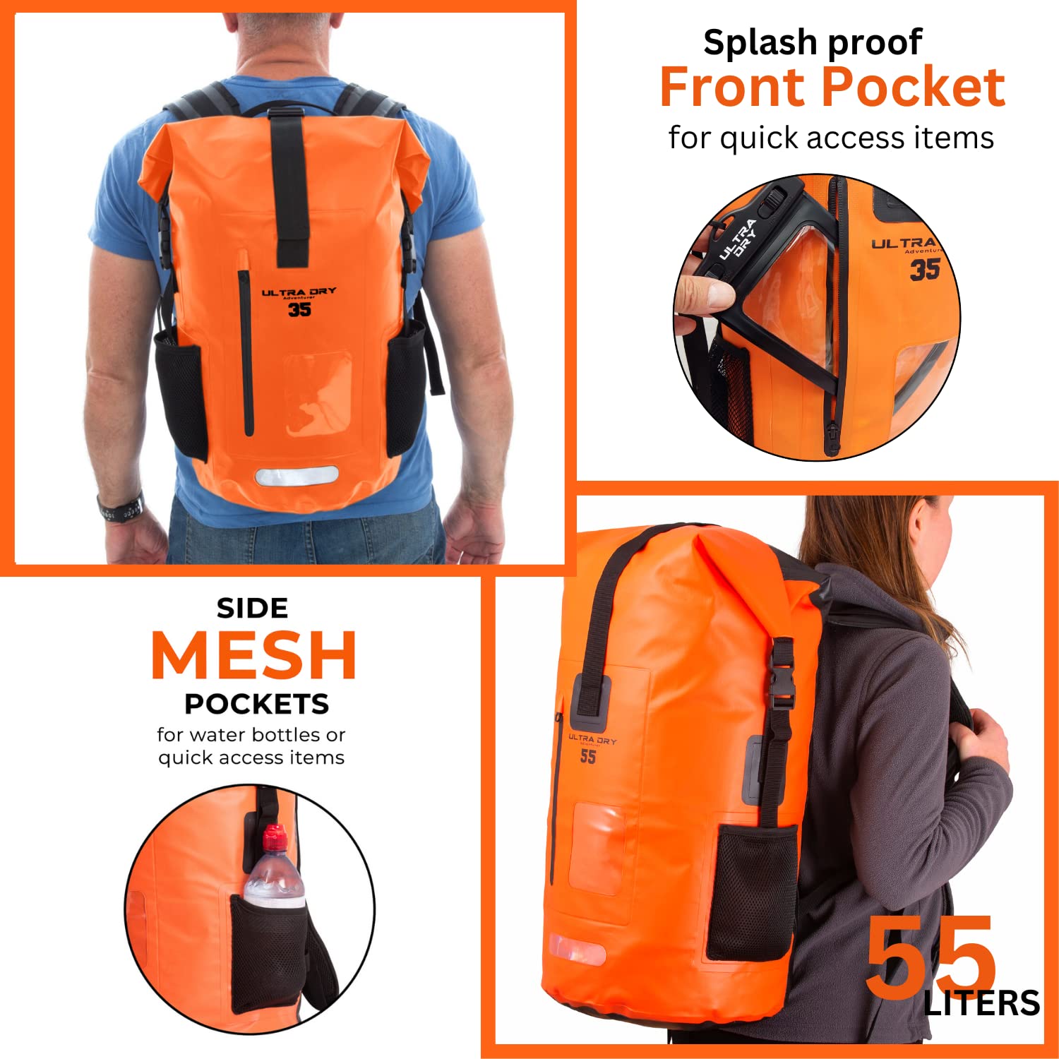 Jolof Store 35L Waterproof Dry Bag Backpack with IPX8 Phone Case