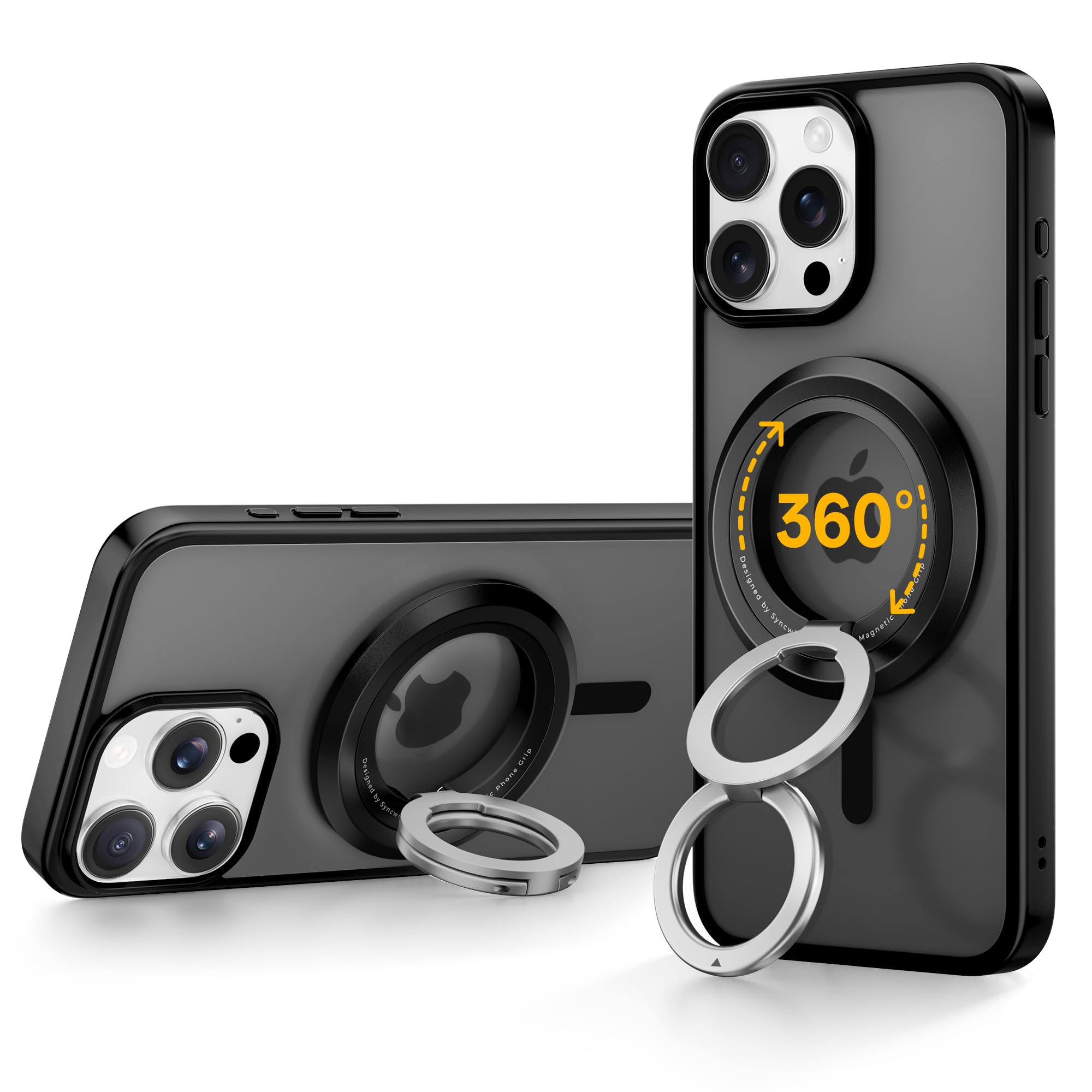 Syncwire Magnetic Phone Ring Holder – 360° Rotation MagSafe Grip