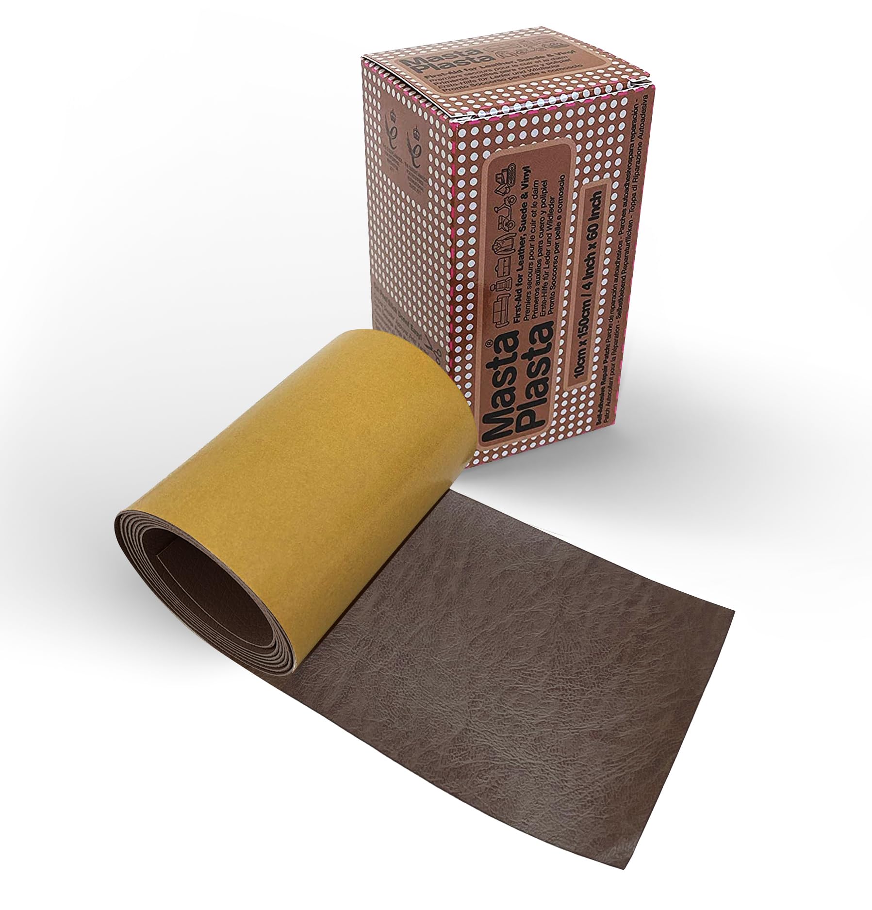 MastaPlasta Leather Repair Patch – Mid-Brown Self-Adhesive XL Strip