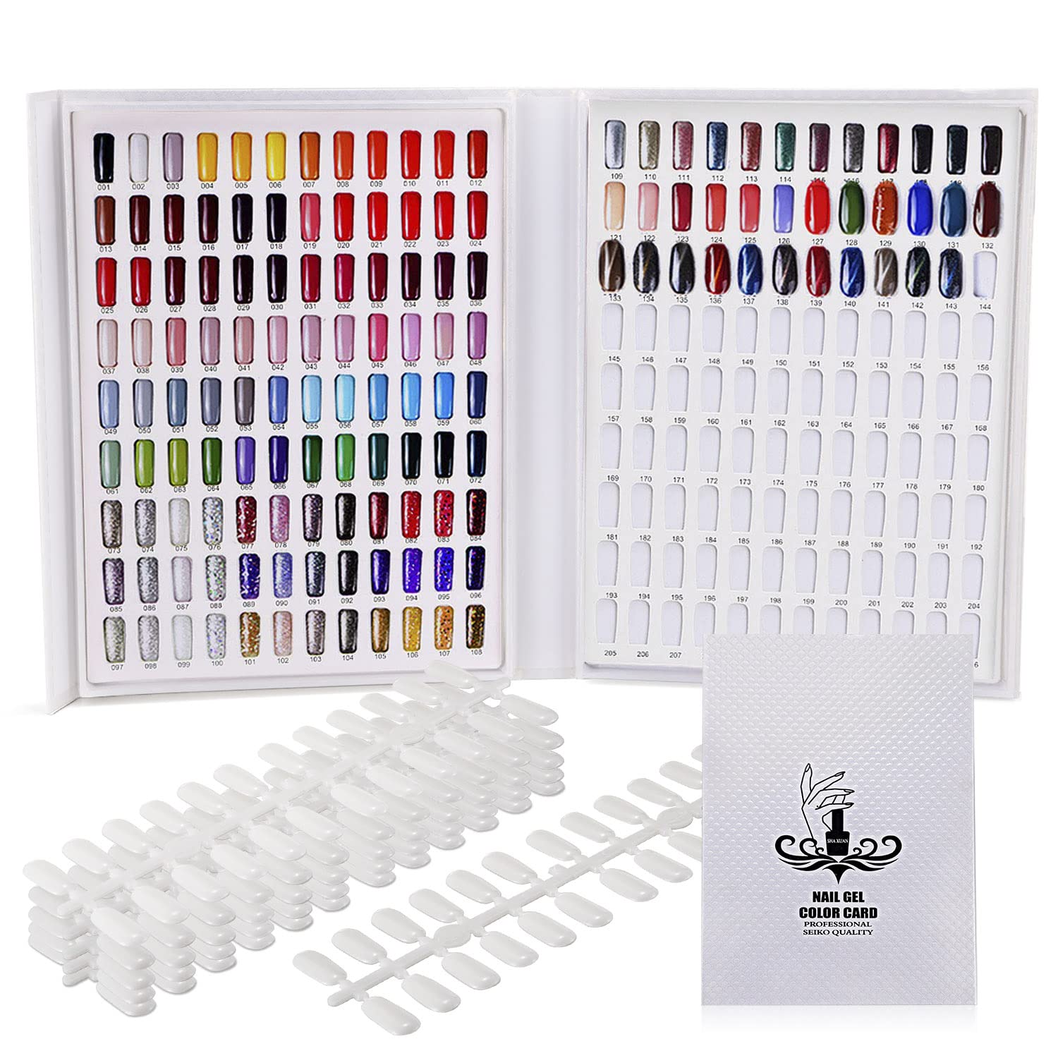 Noverlife 216 Colors Nail Art Display Stand Book with 240 False Tips