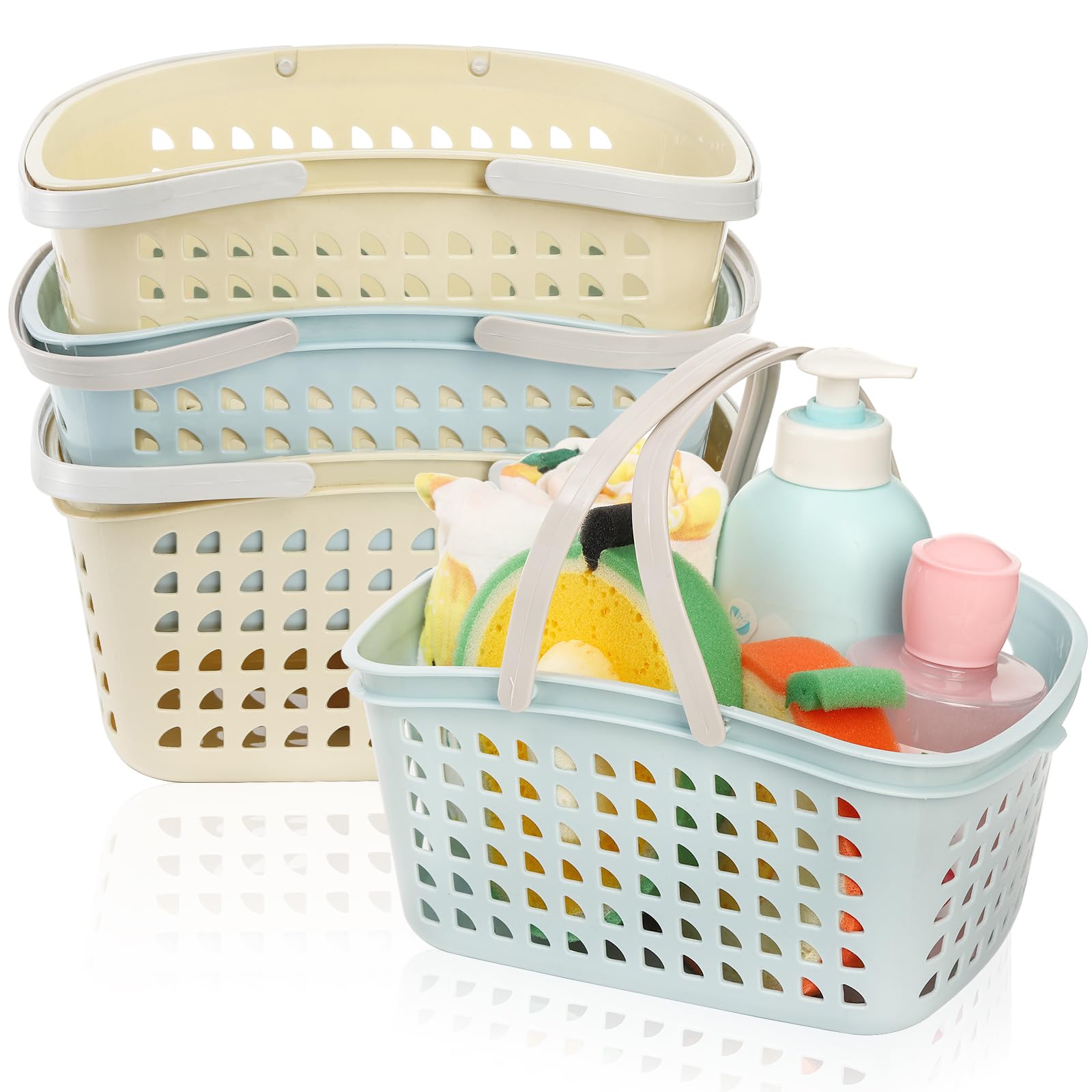 Lyellfe 4 Pack Shower Caddy Basket | Stackable Plastic Storage Bin