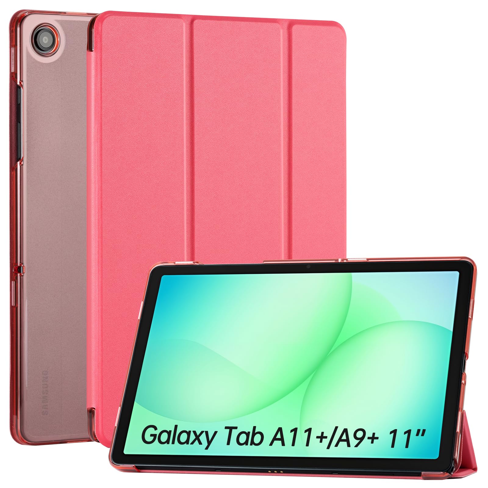 CoBak Samsung Galaxy Tab A11+ / A9+ Case - PU Leather Smart Cover, Rosa