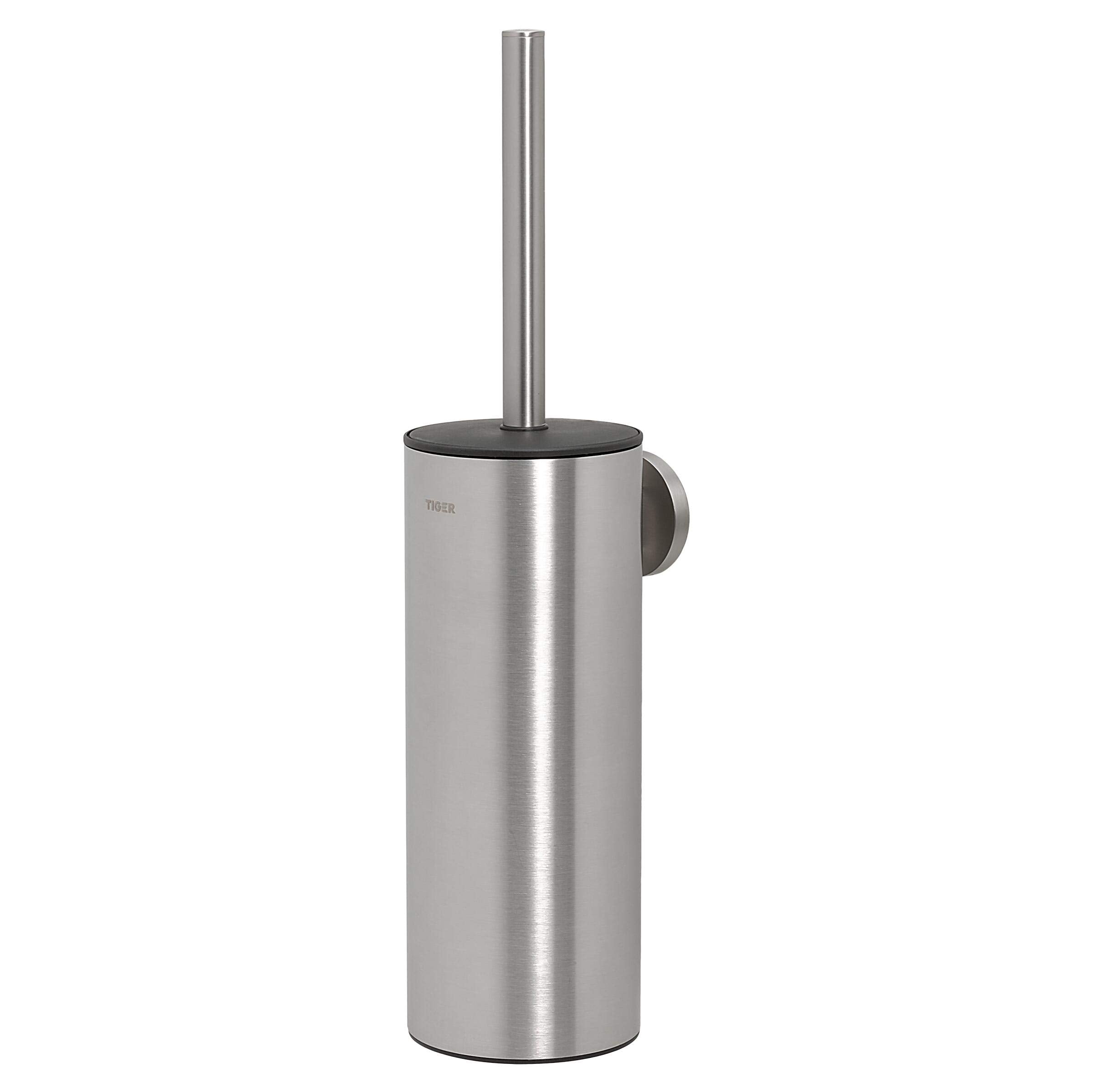 Tiger Noon Toilet Brush and Holder | Brushed Stainless Steel Design