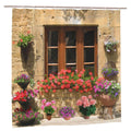 Jolof Store Retro Garden Window Shower Curtain | Waterproof Floral Decor