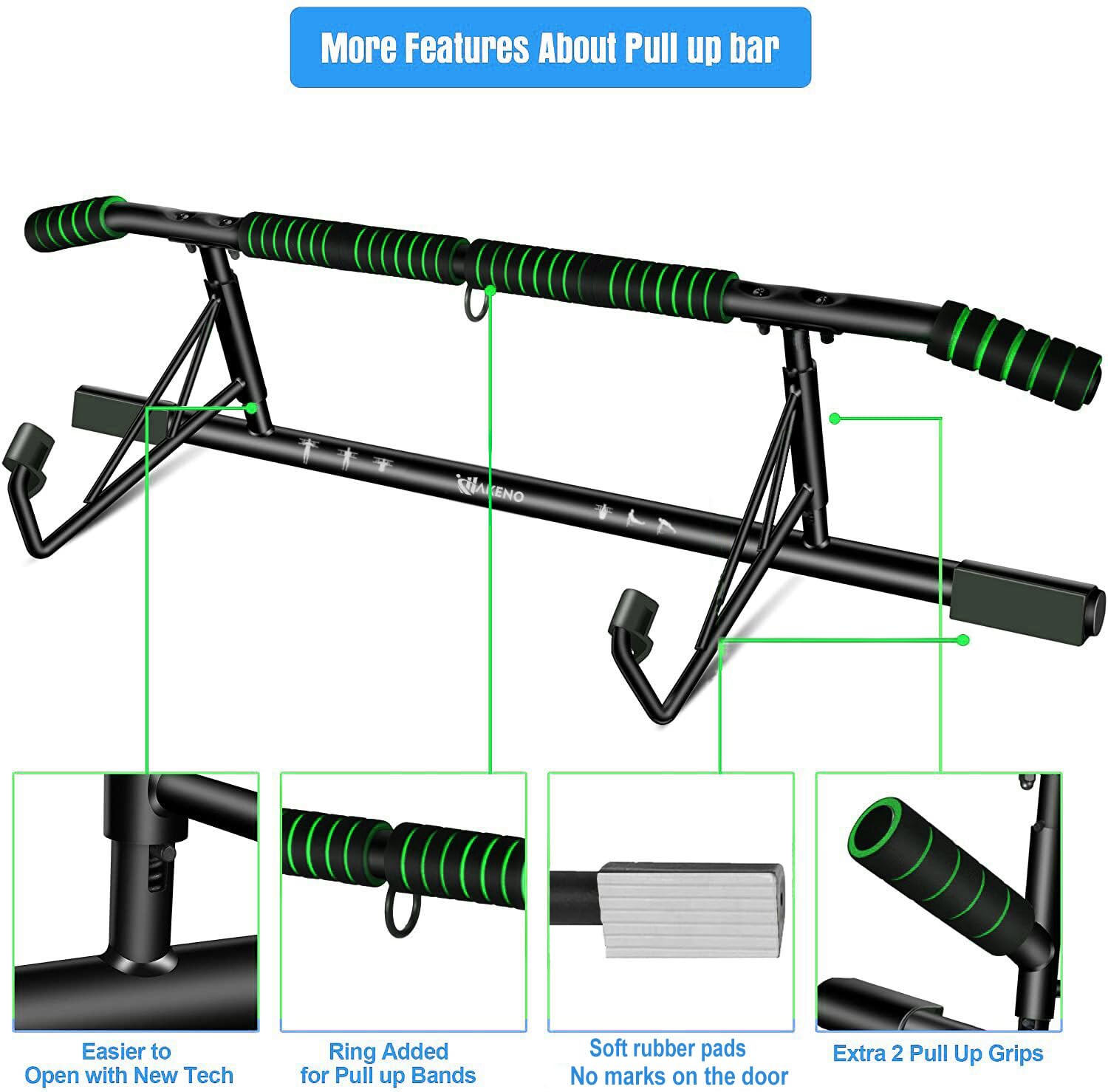 Doorway Pull Up Bar – Foldable Home Gym Chin-Up Bar, 500lbs