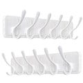 SKOLOO Scandi-Style Wooden Wall Mount Coat Rack - 6 Hooks, White, 2 Pack