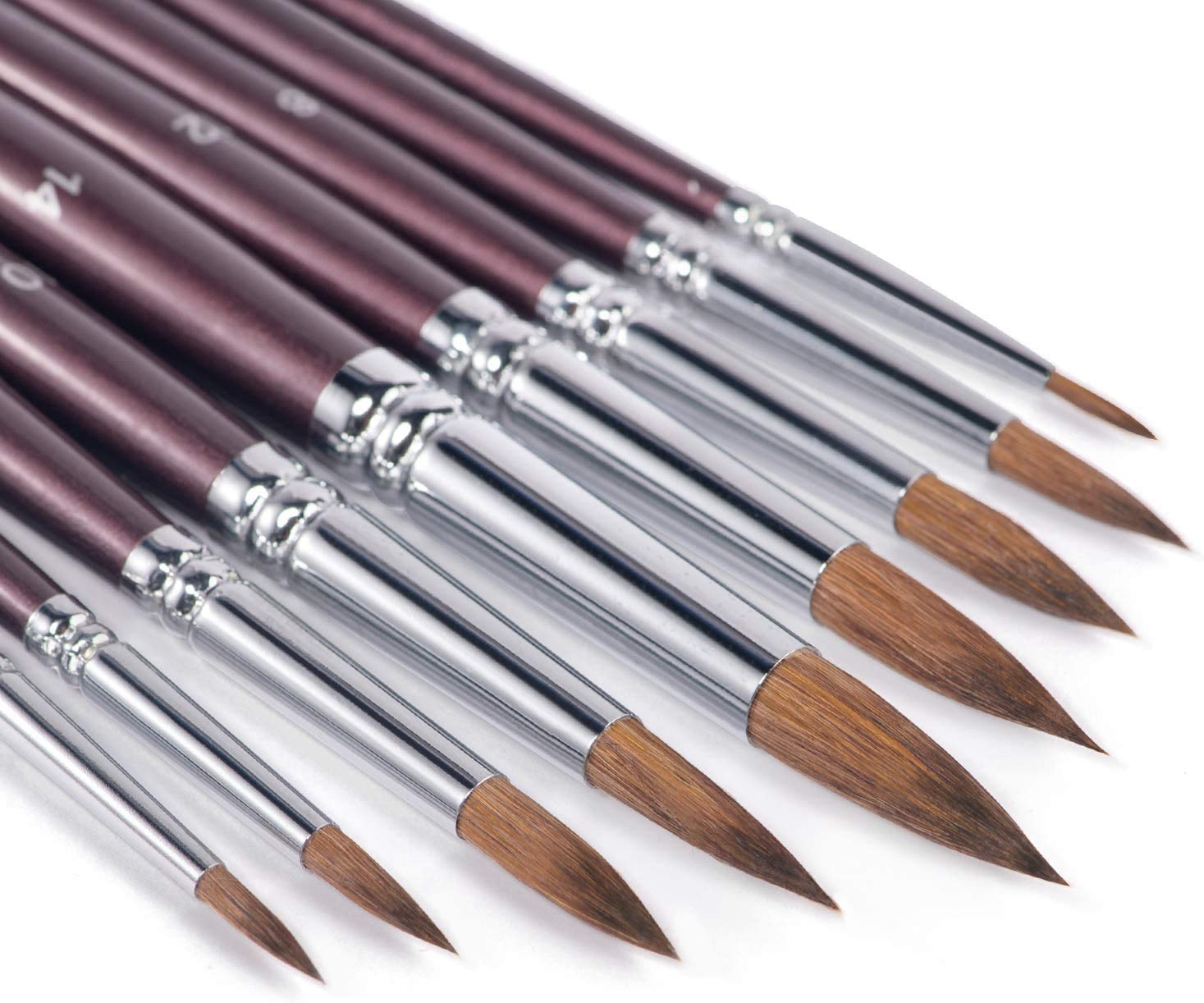 Fuumuui Kolinsky Sable Watercolour Brushes | 9pc Professional Set