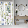 Jolof Store Floral Shower Curtain – Waterproof Blue Rose Polyester, 120x200cm
