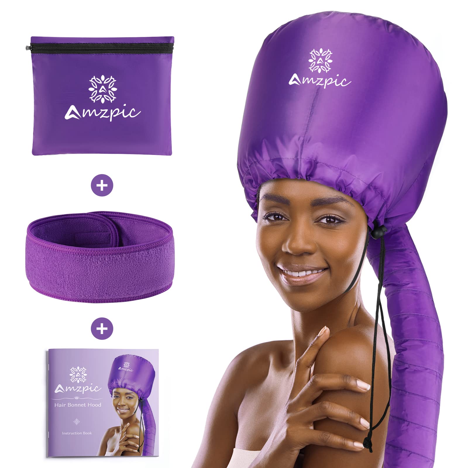 Amzpic Soft Bonnet Hood Hair Dryer Attachment for Deep Conditioning