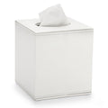 PU Leather Square Tissue Box Cover – White Cube Napkin Holder