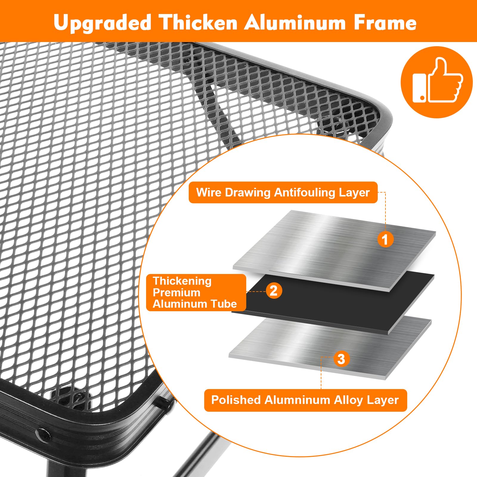 E EASTSTORM Folding Camping BBQ Table | Portable Aluminum Mesh Picnic Table