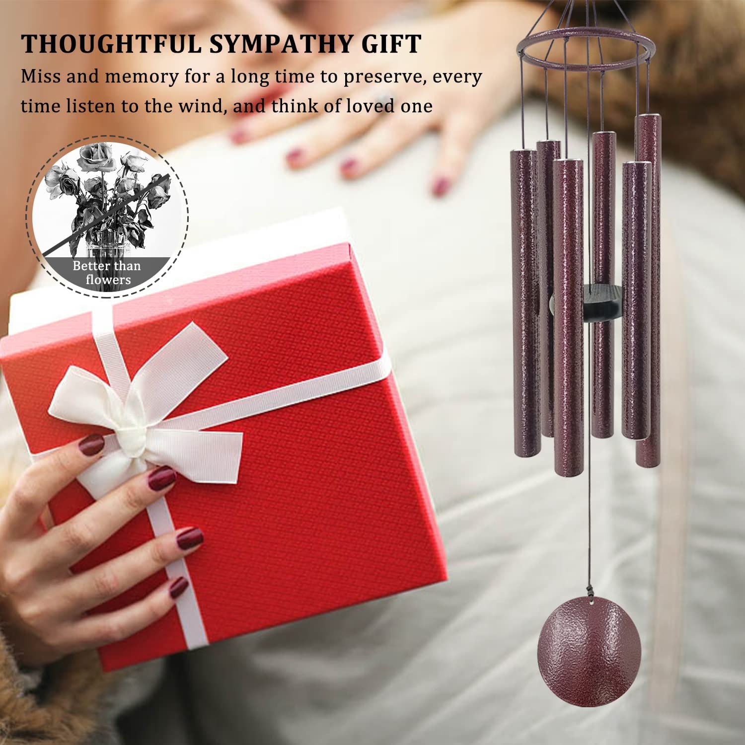 Astarin 36 Inch Memorial Wind Chimes – Deep Tone Metal Sympathy Gift