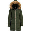 Wantdo Women's Long Winter Puffer Coat - Waterproof Army Green Jacket