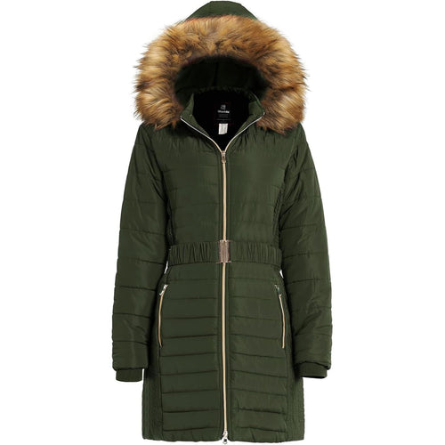 Wantdo Women's Long Winter Puffer Coat - Waterproof Army Green Jacket