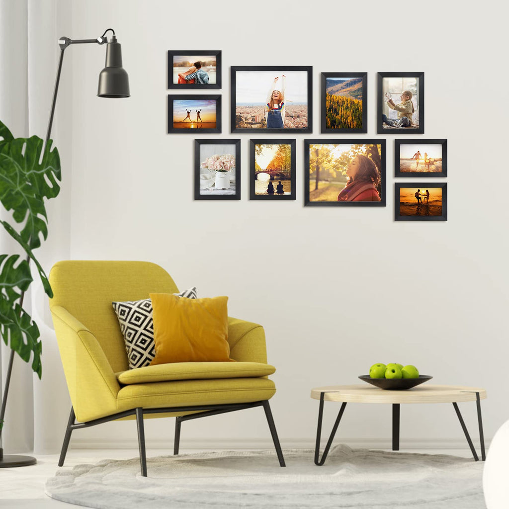 Giftgarden 10-Piece Black Photo Frame Set | Gallery Wall Collage Kit