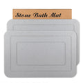 HUMIGA 2-Pack Diatomaceous Earth Stone Bath Mat - Non-Slip Pale Gray
