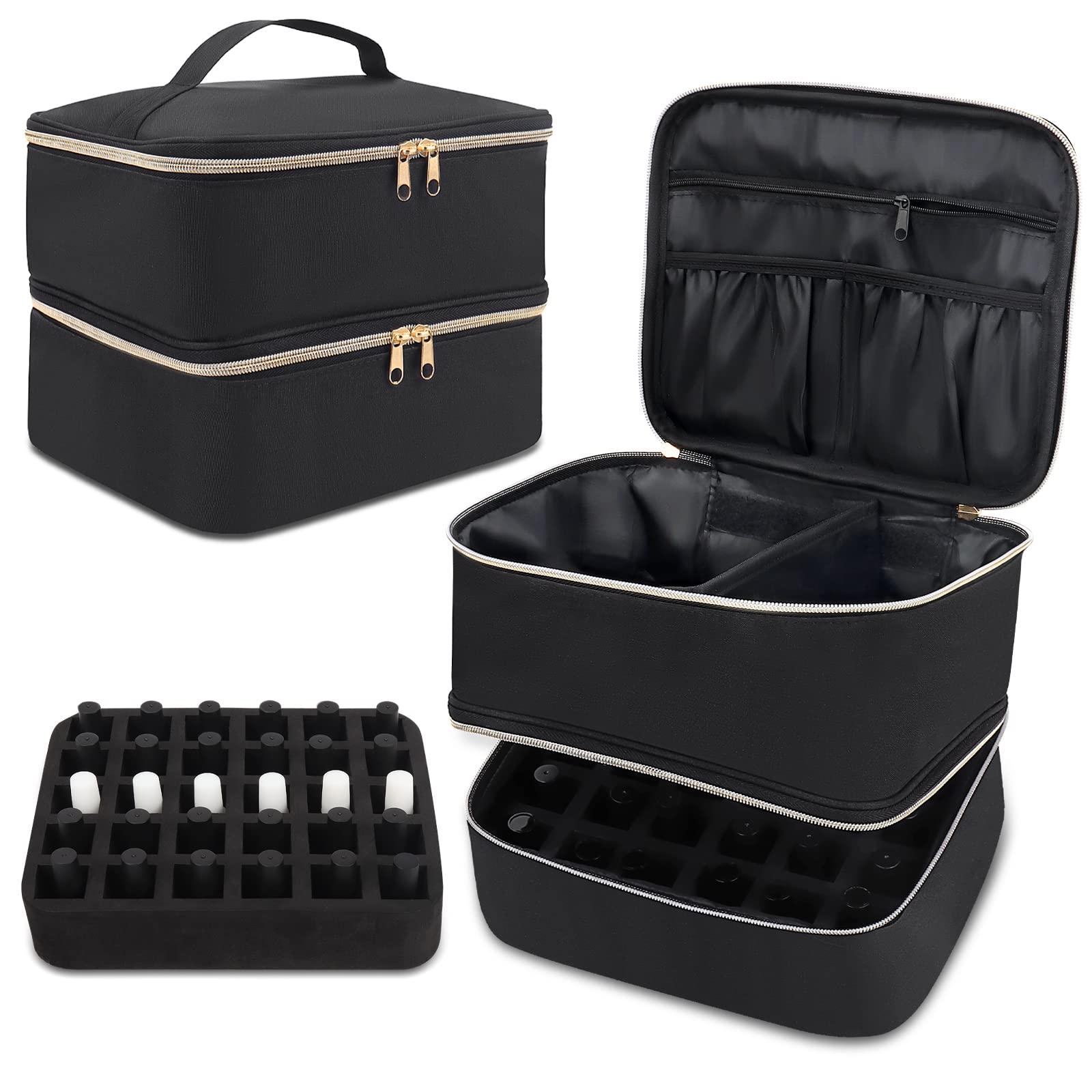 Nail Polish Organiser Bag - Holds 30 Bottles & Lamp