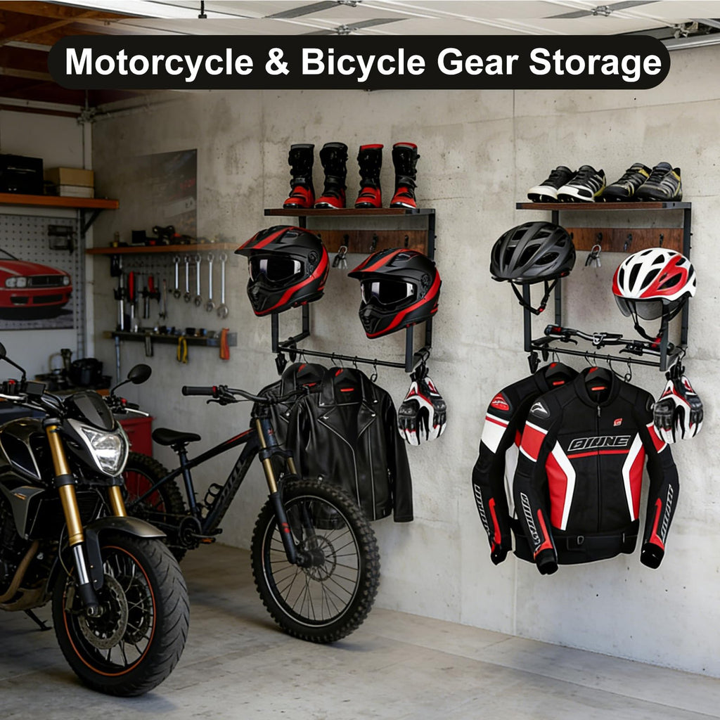 GHWMYD Motorcycle Helmet Holder Wall Mount for Moto Gear Storage Display - image 5