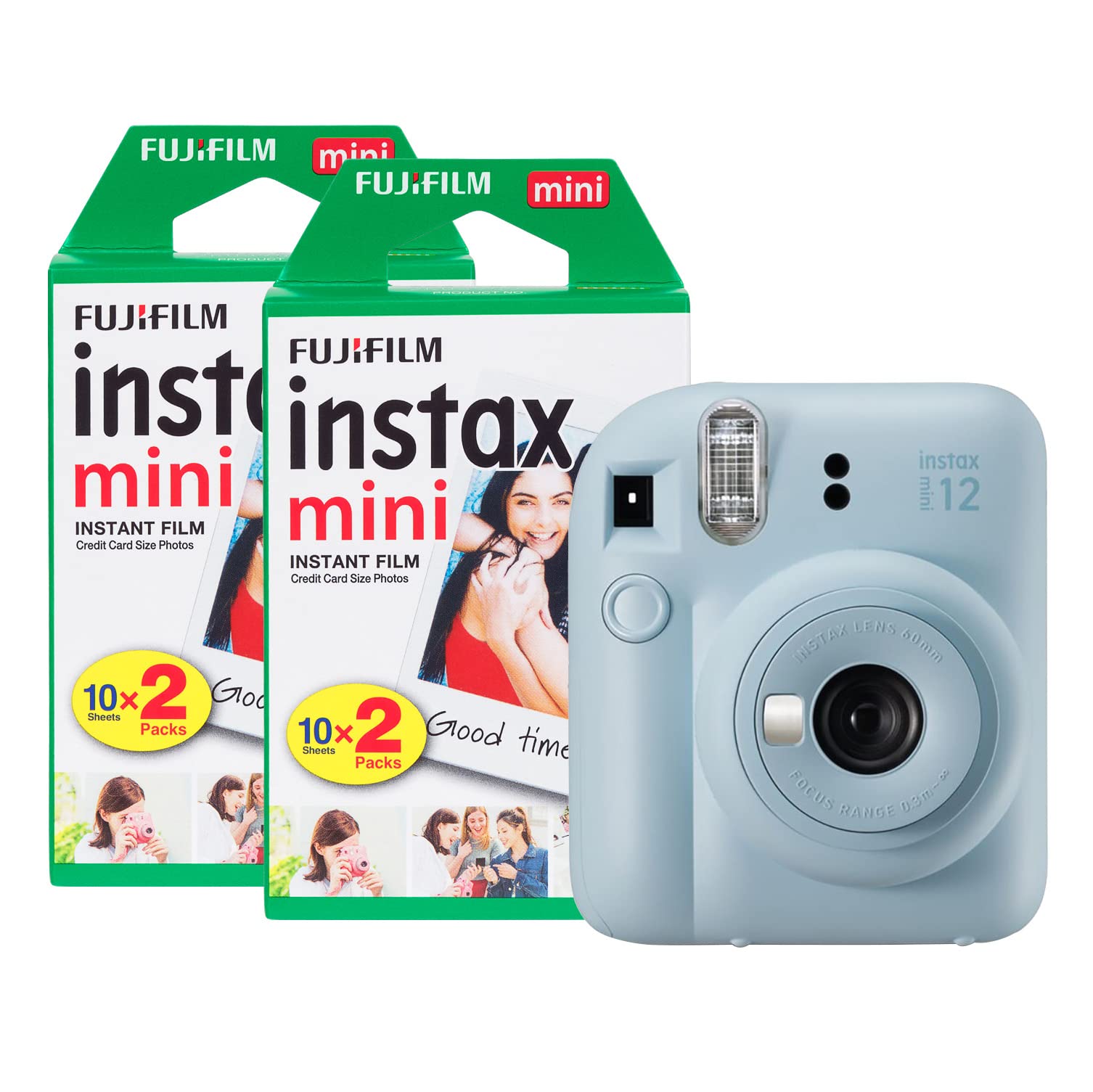 Fujifilm Instax Mini 12 Instant Camera Bundle with 40 Shots – Pastel Blue