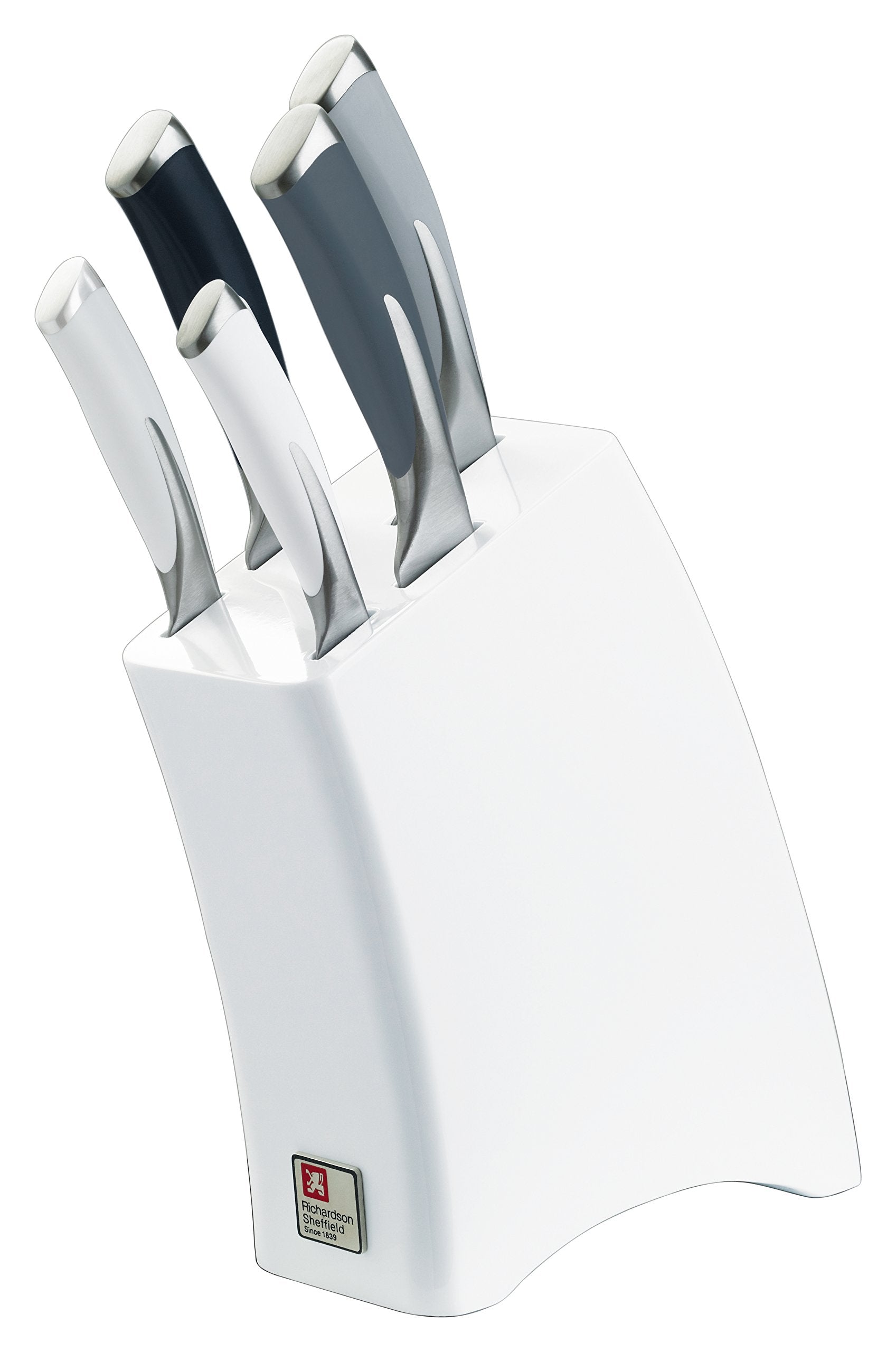 Richardson Sheffield Kyu 5-Piece Mono Kitchen Knife Block Set, White