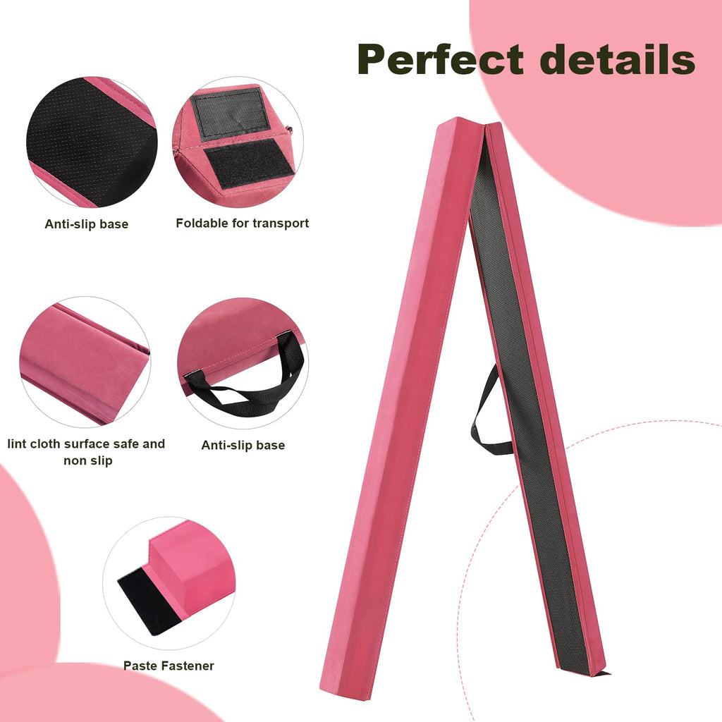 FBSPORT 270cm Folding Gymnastics Balance Beam – Suede Floor Beam for Kids