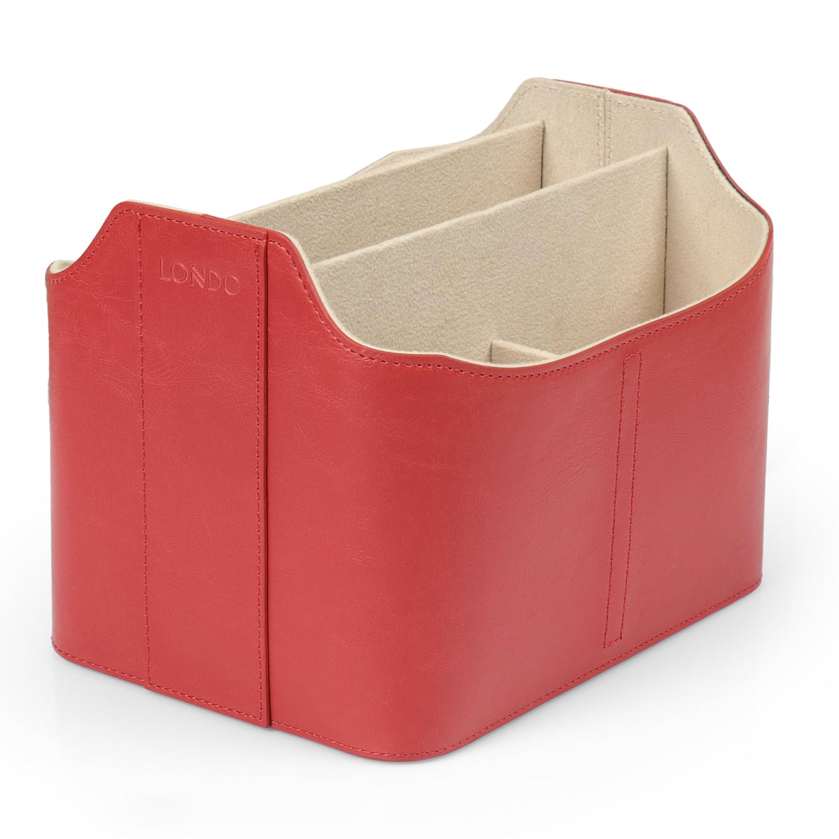 LONDO Leather Remote Control Organizer Caddy with Tablet Holder - 4 Pockets - Fits Apple TV, Roku, iPad - image 1