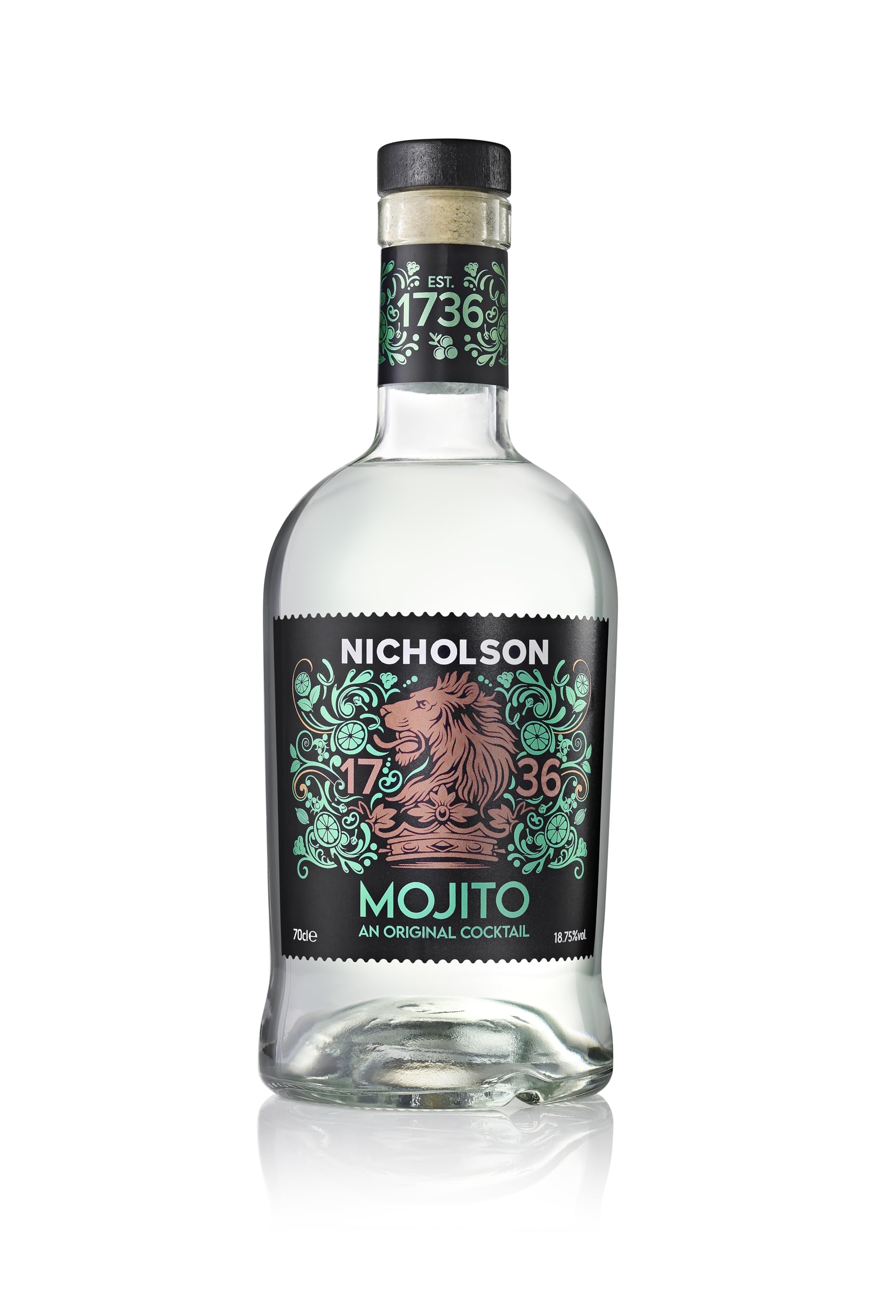 Nicholson Premixed Mojito Cocktail – Light Rum & Fresh Mint, 70cl