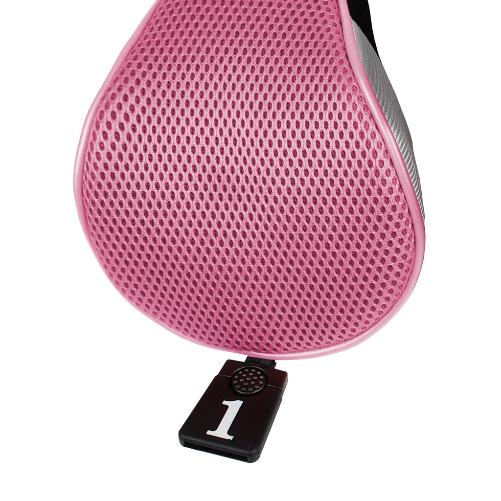 Andux 6-Piece Golf Club Head Covers Set - Driver, Wood, Hybrid - Black/Pink