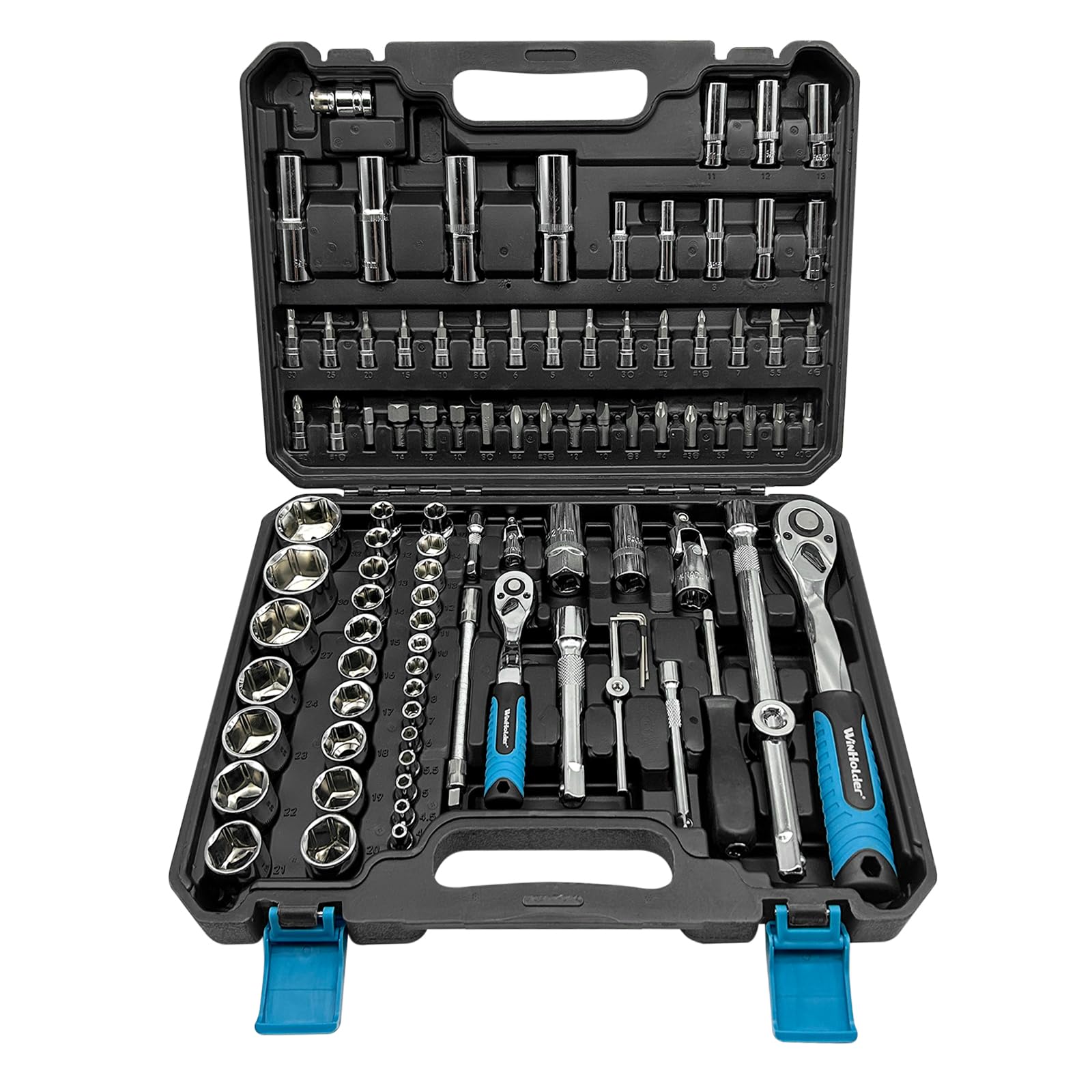 WinHolder 94-Piece Ratchet Wrench and Socket Set with Storage Case