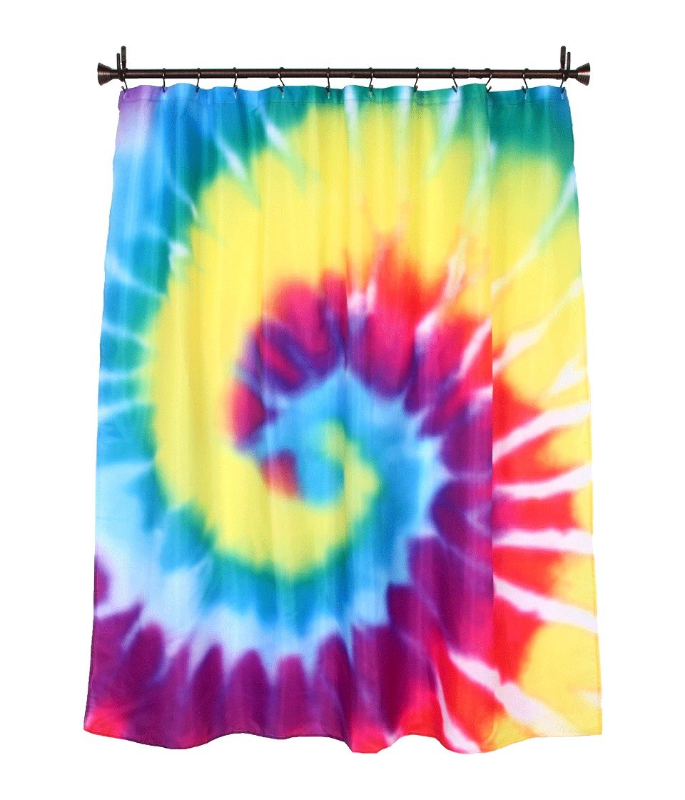 iDesign Tie Dye Fabric Shower Curtain – Washable Polyester, 183x183cm