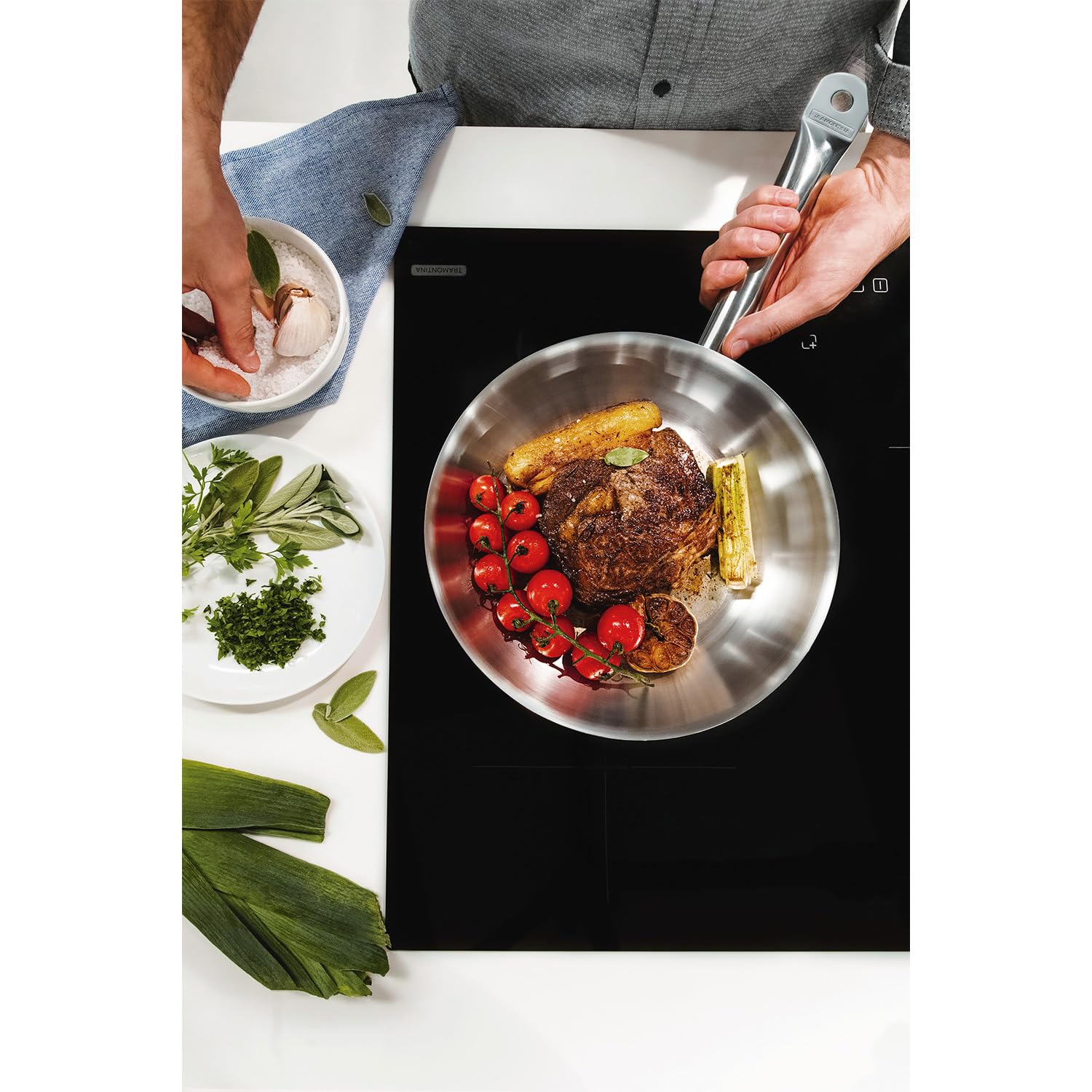 Tramontina Stainless Steel Frying Pan | 30cm Induction & Oven Safe