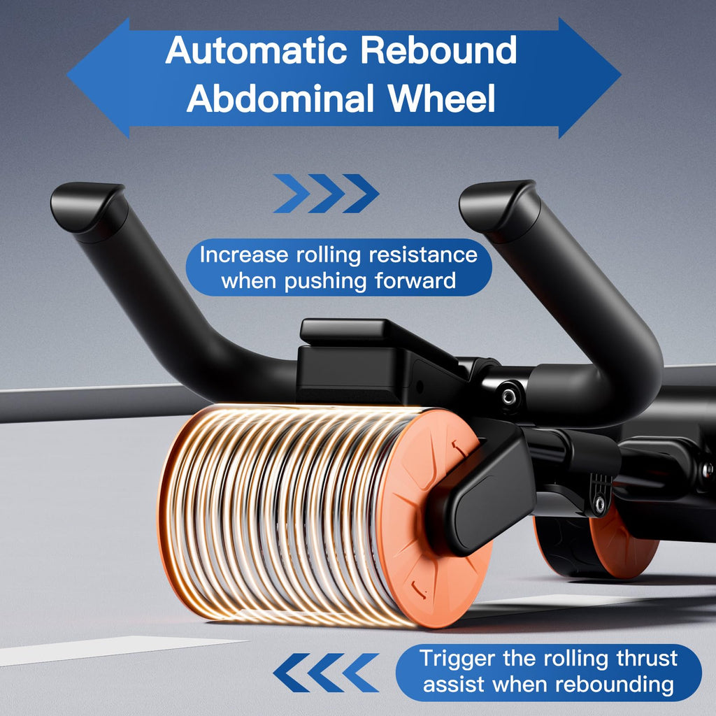 Bnlei Automatic Rebound Ab Roller with Elbow Support, Timer and Mat