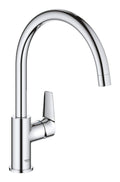 GROHE BauEdge Single Lever Kitchen Mixer Tap - High Spout Chrome 31367001