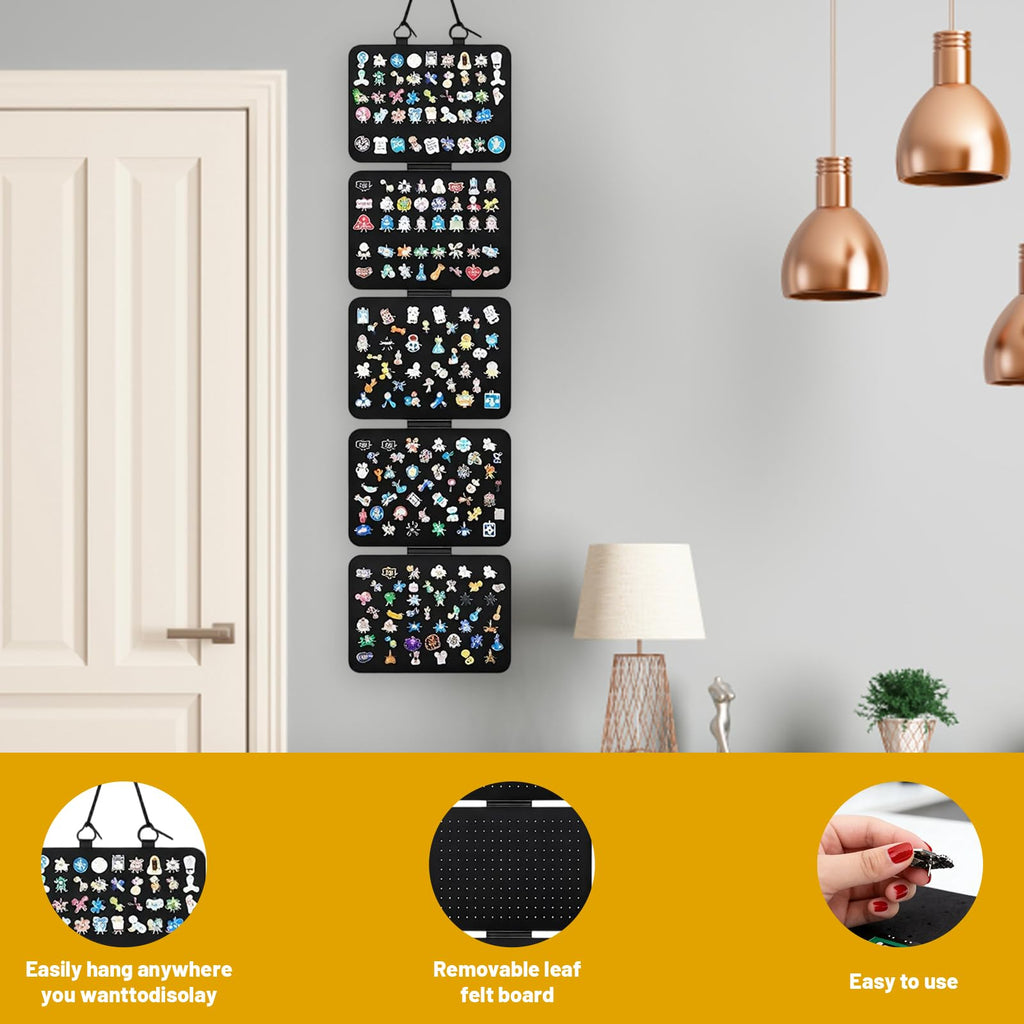 30x106cm Felt Jewelry Storage Board, Wall Mounted Pin Badge Display - image 3
