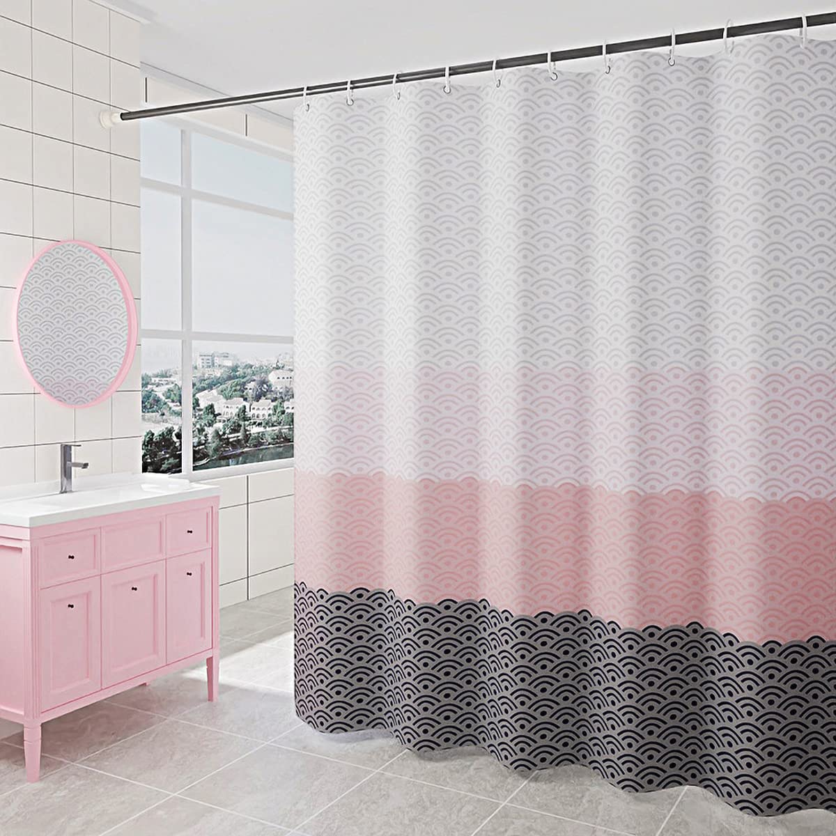 Tennove Waterproof Shower Curtain – 200x200cm Mildew Resistant Fabric