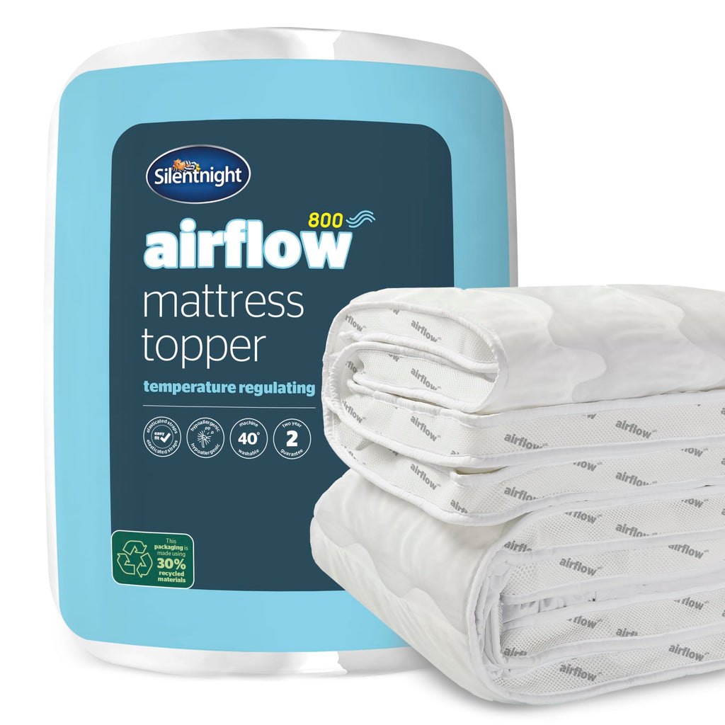 Silentnight Airflow 800 Mattress Topper – 8cm Thick Breathable Mesh