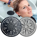 iAnomla 2-Pack Silicone Shower Drain Cover Hair Catcher – 5.5" Black & Grey
