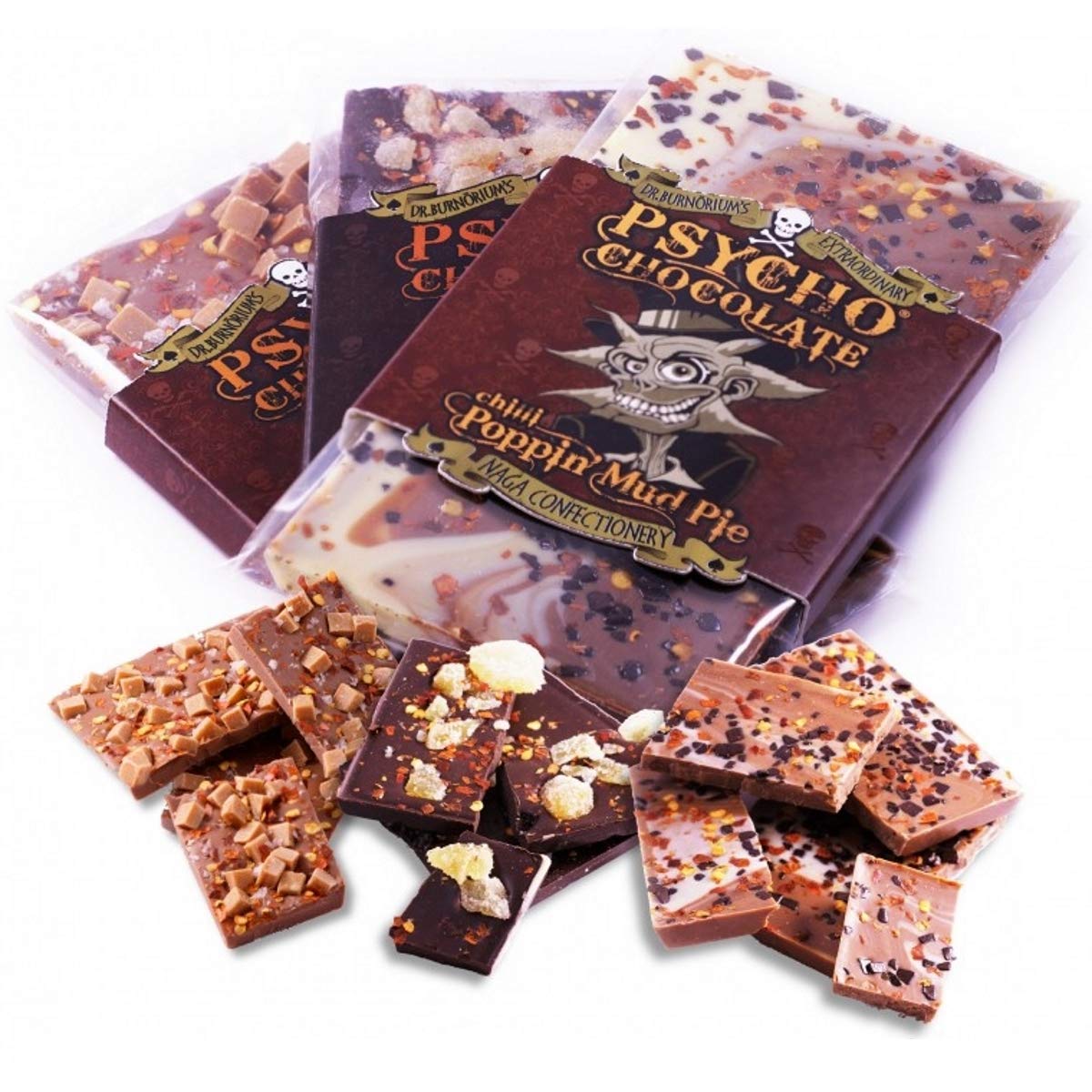 Psycho Chocolate Ghost Pepper 3 Bar Combo – Naga Jolokia Spicy Gift Set