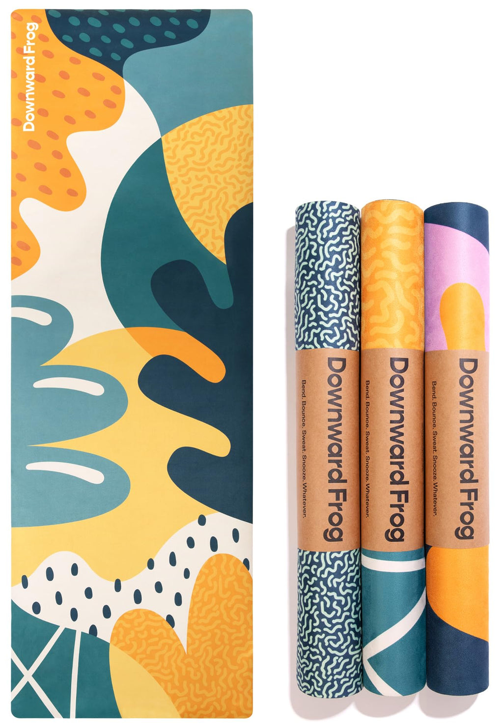Downward Frog Printed Yoga Mat | Eco Natural Rubber & Vegan Suede, 4mm