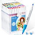 Ohuhu 64 Color Dual Tip Art Markers – Water-Based Brush & Fine Pens