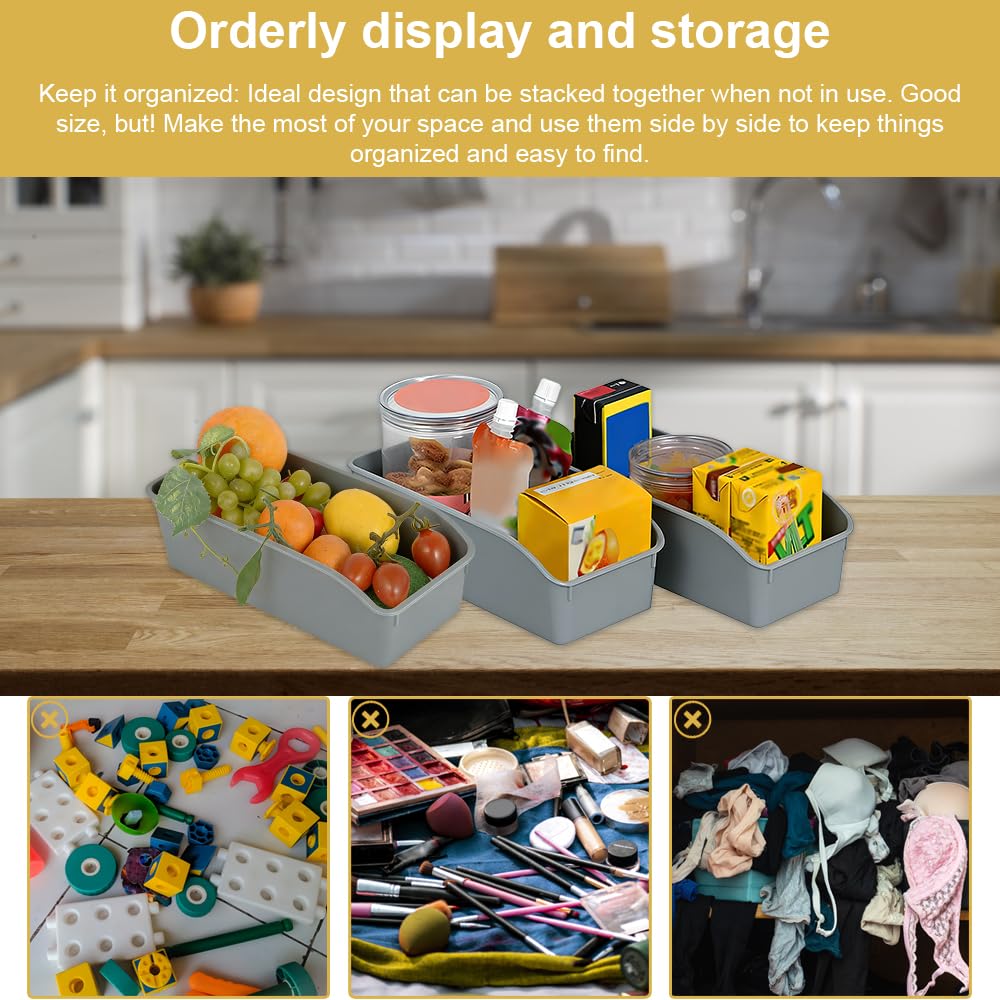 Set of 4 Storage Boxes, Storage Basket, Plastic Organiser Box - image 4