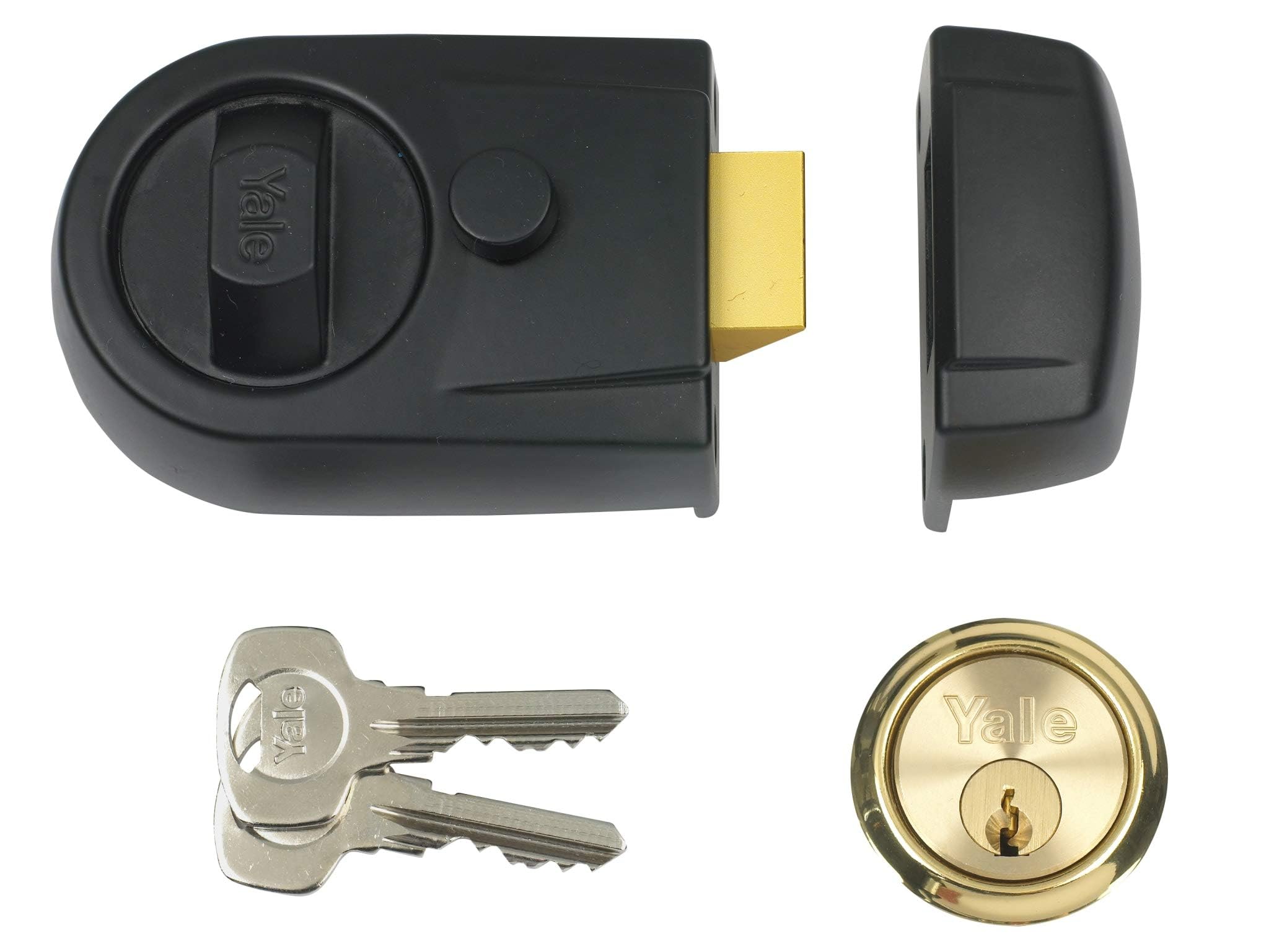 Yale Contemporary Nightlatch – 60mm Front Door Lock in Black Finish