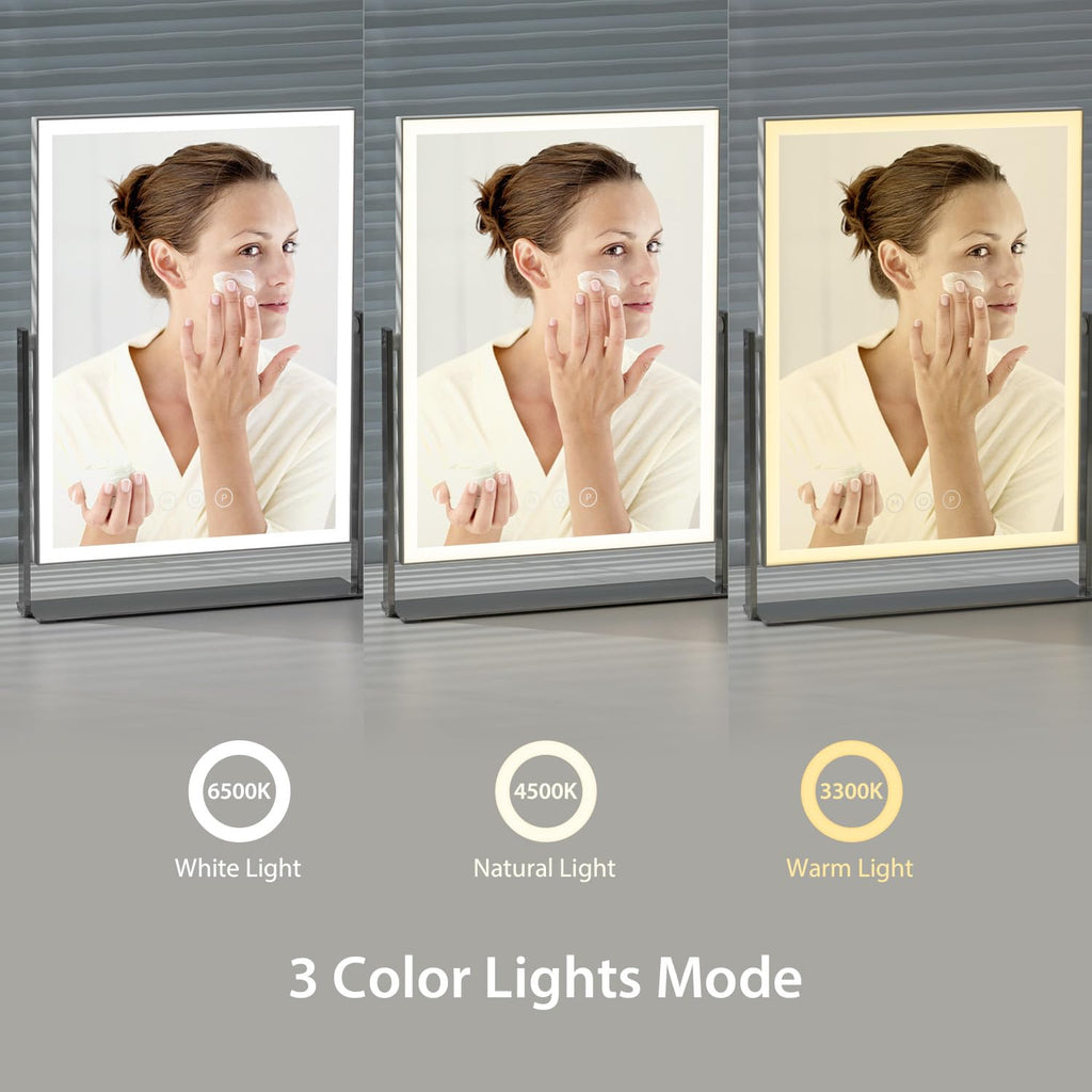 NEZZOE Rechargeable LED Makeup Mirror | 35cm Rectangular Vanity Mirror