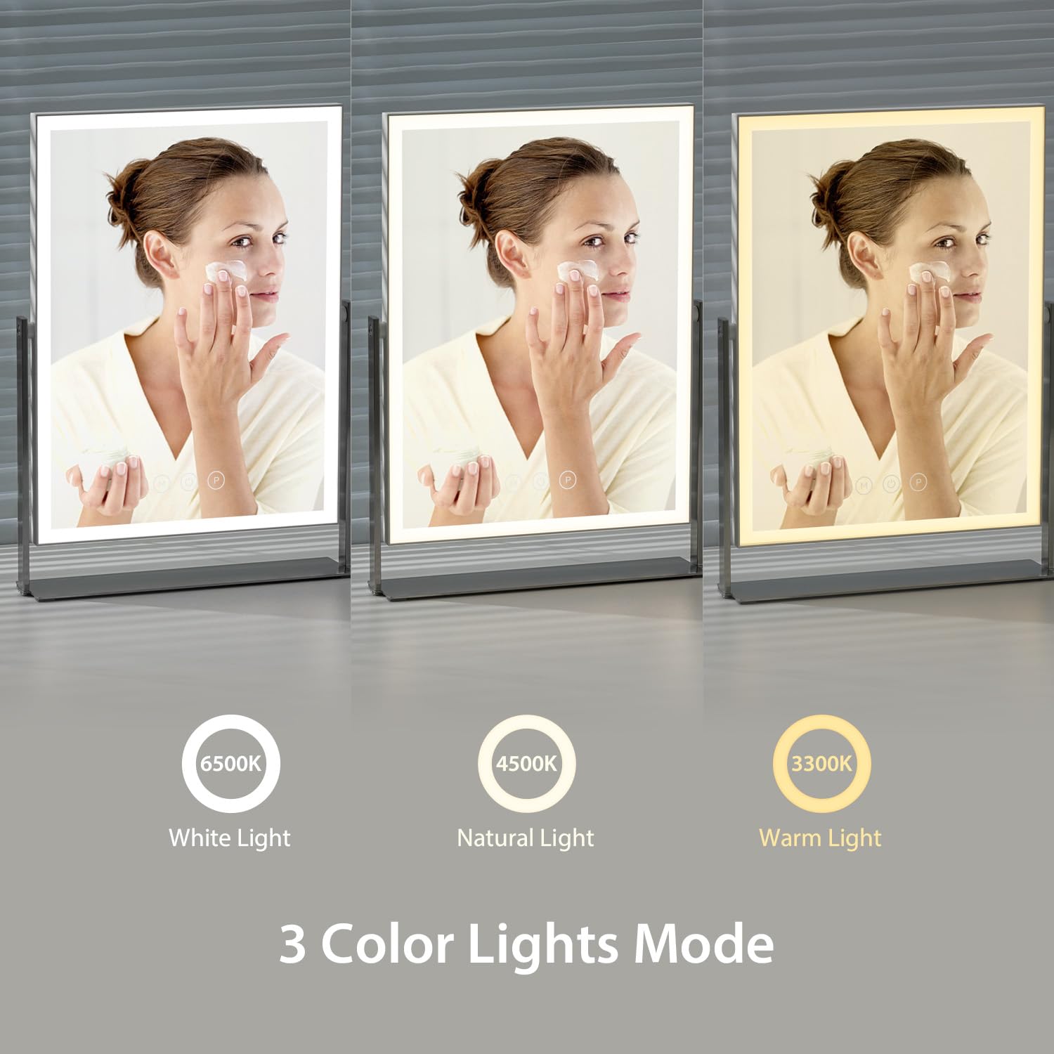 NEZZOE Rechargeable LED Makeup Mirror | 35cm Rectangular Vanity Mirror