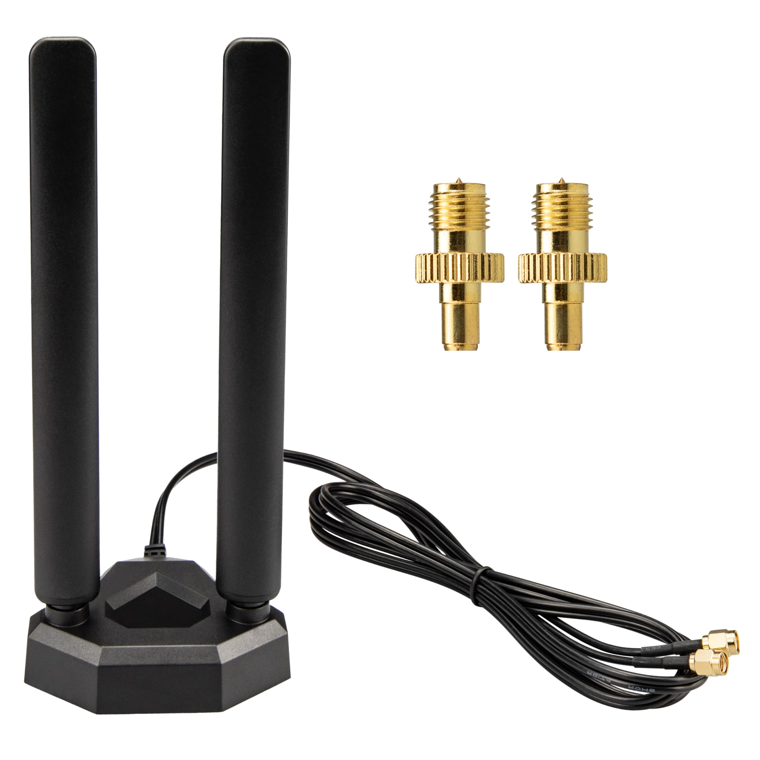 BOOBRIE WiFi 6E Antenna Kit | Magnetic Base RP-SMA to TS9 Adapter
