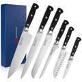 KEEMAKE 6pc Kitchen Knife Set | German Stainless Steel Santoku Knives