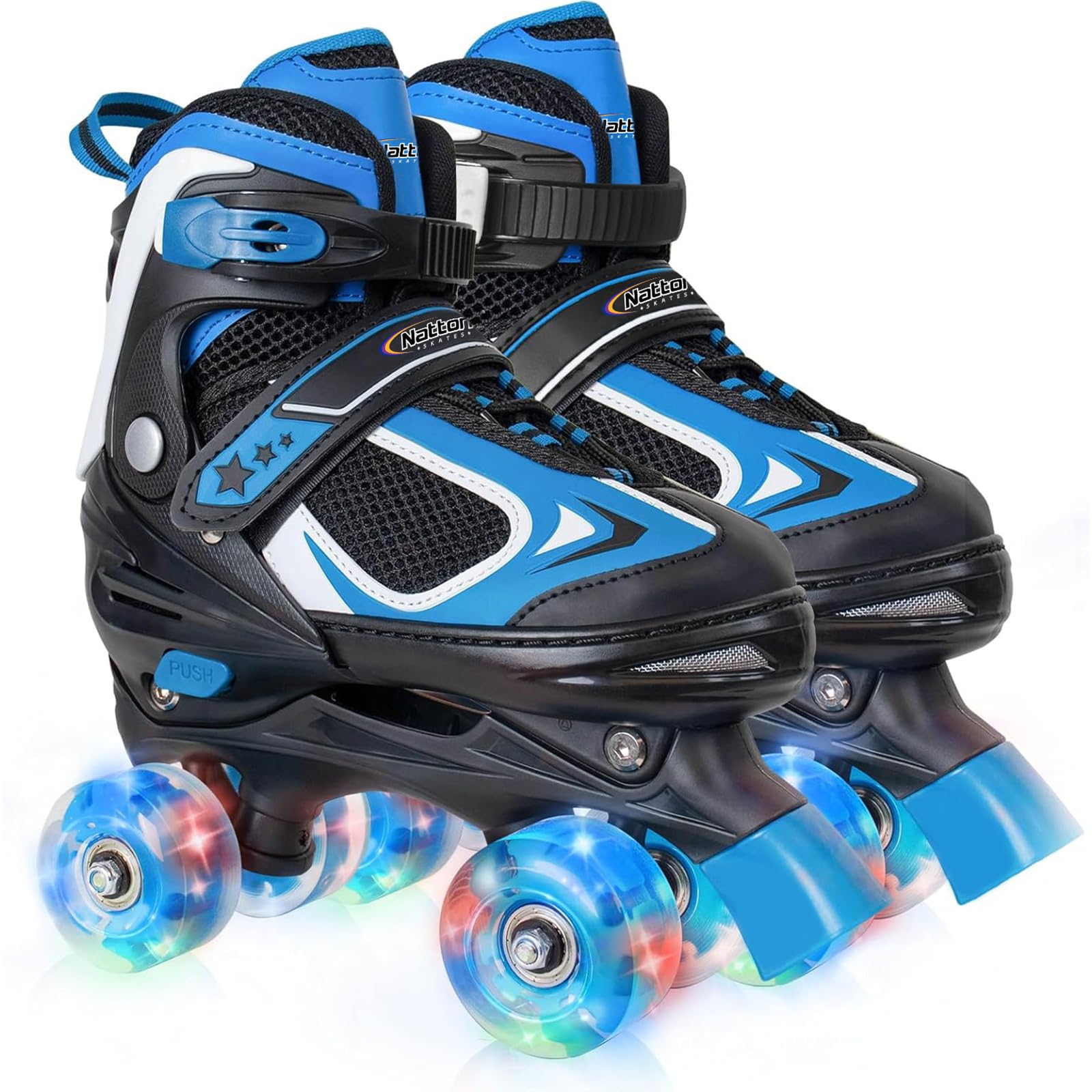 Nattork Kids Adjustable Roller Skates with Light up Wheels – 4 Sizes