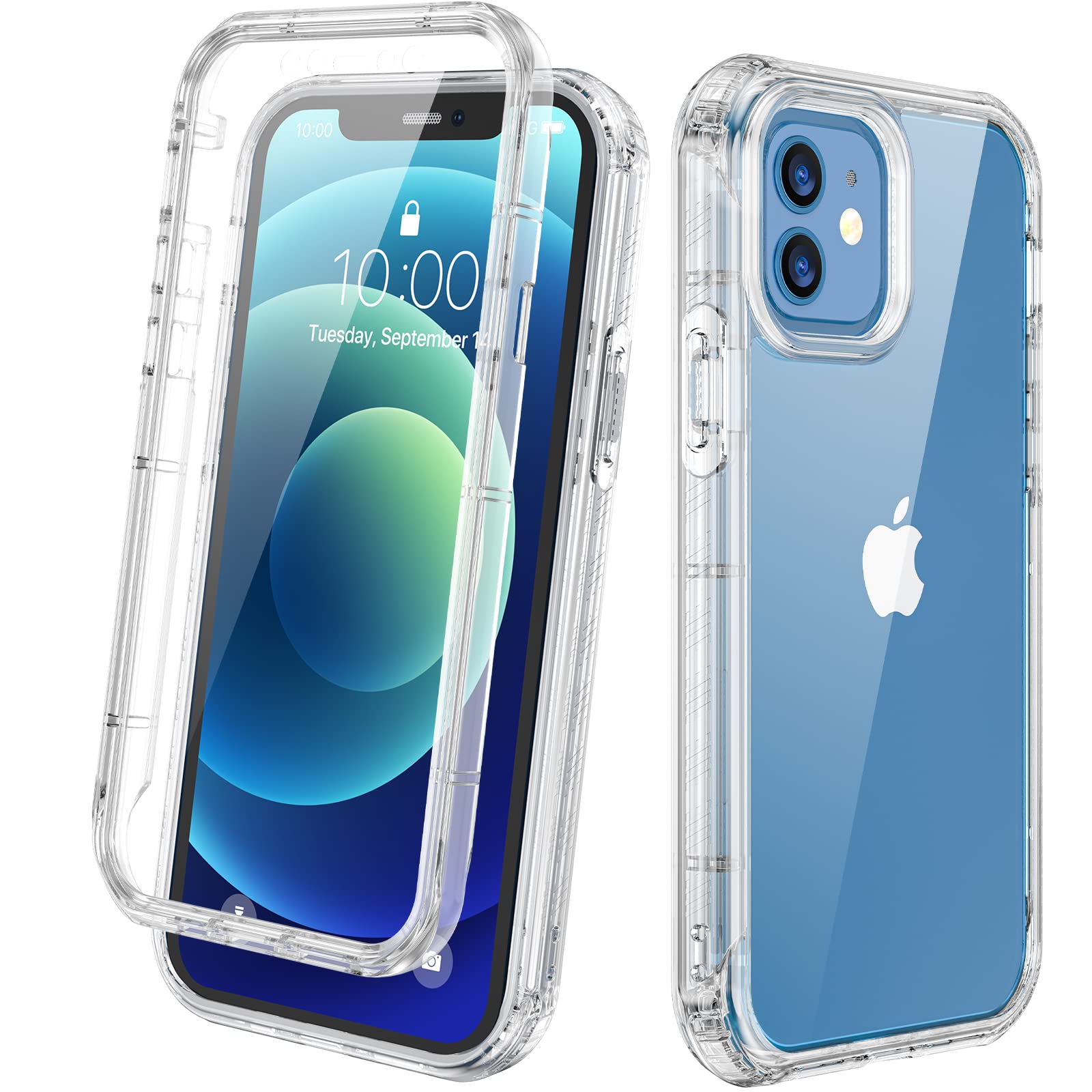 Diaclara iPhone 12/12 Pro Case – 360 Full Body Shockproof Bumper