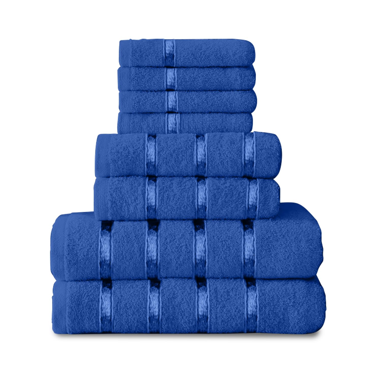 GC Gaveno Cavailia 8-Piece Royal Blue Cotton Towel Bale Set | 450 GSM